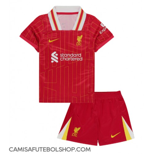 Camisa de time de futebol Liverpool Replicas 1º Equipamento Infantil 2024-25 Manga Curta (+ Calças curtas)